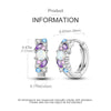 Colorful Cubic Zirconia Huggie Hoop Earrings in Flower Butterfly and Clover Designs - Image 93