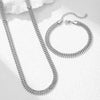 Stainless Steel Set Double Layers Chunky Chain Necklace Bracelet Combo Set Creative For Women Jewelry Party Matching - Image 6