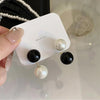 Retro French Sweet Pearl Temperament Drop Earrings Black White Beads Senior Simplicity Women Earrings Jewelry - Image 5