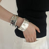 Creative Water Drop Wide Bracelet Statement Gold Color Cuff Open Bracelet Women's Retro Aesthetic Bangle Jewelry - Image 2