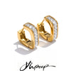 Stainless Steel Cubic Zirconia Heart Love Hoop Earrings for Women Bling Dainty Jewelry Recommend Gift - Image 1