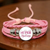 Merci Maitresse French Letter Word Teacher's Day Gift Pink Leather Bracelet with Glass Cabochon Charm Handmade Jewelry for Thank - Image 11