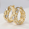 Vintage Copper Material Heart-shaped Golden Plated Hoop Earrings Women's Banquet Daily Versatile Jewelry Craft - Image 2