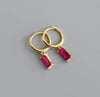 Small Hoop and Stud Earrings with Charm and Chain Styles - Image 31