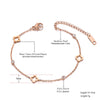 Stainless Steel CZ Crystal Flower Plant Charm Bracelets For Women Girls Rose Gold Chain Link Bracelet Jewelry - Image 3