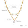 Double Layer Chain Necklace with Zirconia Pendant, Stainless Steel Minimalist Jewelry for Women - Image 6