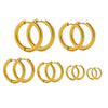 Stainless Steel Hoop Earrings in Gold-Tone or Steel-Tone - Image 1