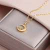 Cute Sexy Zircon Crystal Star Moon Necklaces For Women Female Stainless Steel Clavicle Chain Jewelry Girls Party Gift - Image 3