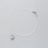 Silver Zircon Crystal Pearl Pendant Choker Necklace Transparent Fishing Line Jewelry For Women - Image 2