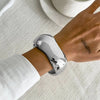 Wide Metal Spring Cuff Bangle with Geometric Coil Design - Image 7