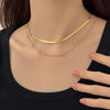Punk Clavicle Flat Blade Snake Link Choker Necklace Gold Silver Color Stainless Steel Double Necklace Women Jewelry Gift - Image 1