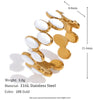 316L Stainless Steel Enamel Double Row Oval Open Ring Gold Plated Jewelry For Women Everyday Wear - Image 7