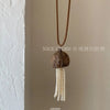 Deep Bottom Jellyfish Pearl Long Drawstring Sweater Chain Light Design Necklace Accessories - Image 1