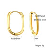 Two-Piece Clip-On Hoop Earrings with Oval Profile - Image 10