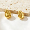 Chunky Chubby Stainless Steel Ear Clips for Women Teardrop Gold Plated Non Pierced Earrings Jewelry - Image 3