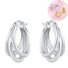 Silver Multi-layer Ear Ring Jewelry Versatile Hoop Earrings For Women Jewelry Birthday Party Gift - Image 1