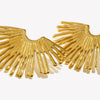 Street Exaggerated Ray Fan-shaped Earrings Unique 316L Stainless Steel Jewelry Gold Plated Women's Earrings Gift - Image 2