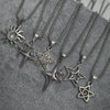 6Pcs Y2K Star Sun Pendant Necklace Set Silver Tone Vintage Star Spiral Sun Charms Chain Necklaces for Punk Streetwear - Image 4