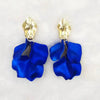 Gold Color Metal Leaf Acrylic Petal Flower Drop Earrings For Women Rose Pink Blue Orange Green Colors - Image 5