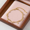 Sweet Gold Color Stainless Steel Double-layer Star and Moon Anklets for Woman Summer Beach Jewelry Accessories Colorfast - Image 4