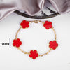 7 colors classic simple five-leaf flower pendant necklace stones clover Choker Chain for women party daily wear jewelry - Image 11