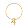 Zircon Cross Charm Bracelet for Women Stackable Birthstone Bracelet Stainless Steel Beaded Stretch Hand Chain Jewelry Girlfriend - Image 15