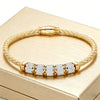 Geometric Zircon Cuff Bracelet For Women Golden Plated Open Bangle Party Wedding Jewelry Gifts - Image 11