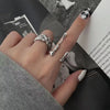 Minimalist Silver Color Irregular Liquid Metal Finger Rings Creative Geometric Punk Droplet Opening Ring for Women Girls Jewelry - Image 3