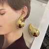 Golden Color Metal Water Droplet Drop Earrings for Women Simple European Unusual Small Dangle Earrings Party Jewelry Gift - Image 2