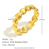 Stainless Steel Star Heart Round Twisted Open Rings Gold Plated Women Statement Jewelry - Image 14