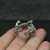Buyee Silver Male Unique Ring Finger Elegant Chinese Drag Open Ring for Men Animal Jewelry Circle - Image 2