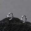 Hip Hop Four-Pointed Star Cross Small Hoop Earrings for Men Women Retro Silver-Color Street Gothic Ear Jewelry Accessories - Image 1