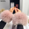 Fox Fur Cuff Arm Warmer Lady Bracelet Fur Wristband Glove Fox fur Cuffs Wrist Warmer - Image 1