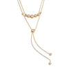 NiNice Stainless Steel Necklace Double-layer Pendant Tassel Cubic Zirconia Design Gift - Image 8