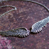 Vintage Angel Wing Pendant Choker Necklace with Link Chain - Image 2