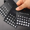 Geometric Six-Claw Heart-Shaped Crystal Zircon Basic Set Ear Studs Vintage Elegant 36 Pairs Unisex - Image 7