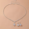 Elegant Waterdrop Style Jewelry Sets for Women Pink Crystal Necklace Earrings Bridal Wedding Party Jewelry Sets - Image 4