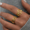 Stainless Steel Spiral Adjustable Open Rings for Women Gold Plated Ladies Jewelry for Vacation Etc - Image 3