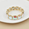 crystal bracelet For Women colorful Geometric rhinestone square elastic thread red white pink bracelet boho style - Image 3