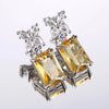 Simple and Elegant Square Cubic Zirconia Earrings Bling Yellow CZ Dangle Women Wedding Engagement Jewelry - Image 56