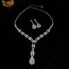 Shiny Crystal Necklace Earrings Women's Big Water Droplet Rhinestone Necklaces Wedding Evening Dress Jewelry Set - Image 11