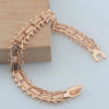 Women Carve Beads Geometric Rose Gold Color Strand Round Ball Chains Bracelets - Image 3