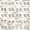 Silver and Compact Star Moon Heart-Shaped Snowflake Zircon Earrings for Women Minimalist Engagement Party Jewelry - Image 1