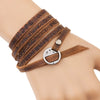 Vintage Bohemian Style Jewelery Multilayer Wrap Leather Bracelet For Men And Women Embossing Letter Bracelets - Image 3