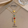 Greatera Double-layer Stacked Zirconium Heart-shaped Pendant Tassels Necklace Earrings Colorful Rhinestone Valentine's Day Gifts - Image 2