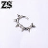 ZS 1 PC Titanium Punk Spike Hoop Earrings Women Men Round Earring Taper Clicker Rings Ear Conch Helix Piercing 10/12MM - Image 3