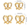 Lovely Knotted Heart Shape Stud Earrings for Women Girls Cute Gold Plated CZ Zirconia Bowknot Tiny Earrings Sweet Jewelry - Image 6