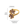 Colored Zircon Double Flower Rings For Women Gold Plated Stainless Steel Flower Opening Ring Wedding Aesthetic Jewelry Gift - Image 18