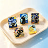 5Pcs Van Gogh Art Black Cat Brooch Cartoon Metal Enamel Pins Set Badge on Backpack Clothing Accessories Jewelry Gift for Friend - Image 3