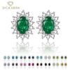 Gica Classic Multicolor 4 6mm Oval Flower Stud Earrings For Women Wedding Party Minimalist Jewelry Valentine's Day Gift - Image 1